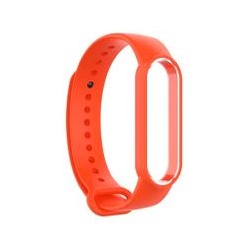 Ремешок силиконовый для фитнес трекера Xiaomi Mi Band 5, оранжевый