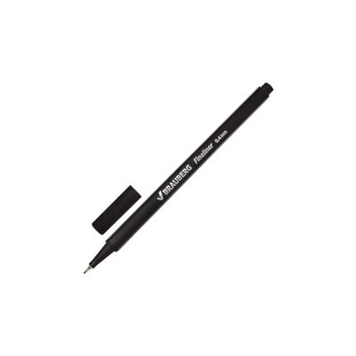 Ручка капиллярная BRAUBERG "Aero", ЧЕРНАЯ, трехгранная, металлический наконечник, линия письма 0,4 мм, 142252