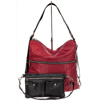 Женская текстильная сумка - рюкзак, бордо