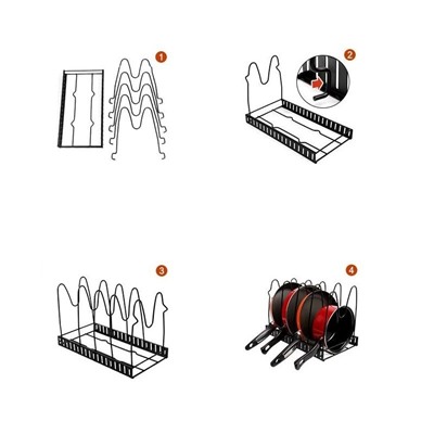 Стойка для сковородок Prepare Frying Pan Rack, Акция! 4 яруса