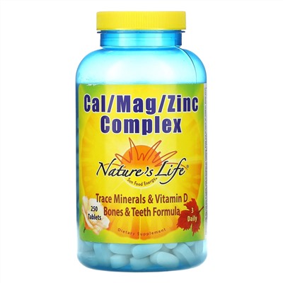 Nature's Life, Комплекс Cal / Mag / Zinc, 250 таблеток