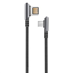 Кабель HANDY, USB 2.0 - microUSB, 1.2м, 2.1A, черный, OLMIO