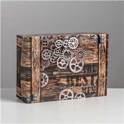 Коробка складная «Шестерёнки», 21 × 15 × 7 см