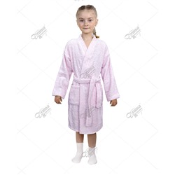 Махровый детский кимоно розовый
