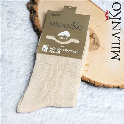 Мужские носки летние из ОТБОРНОГО хлопка (Узор 3) MilanKo N-184 Серый/40-44