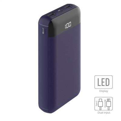 Внешний АКБ NS-20, 20000mAh, deep-blue, OLMIO