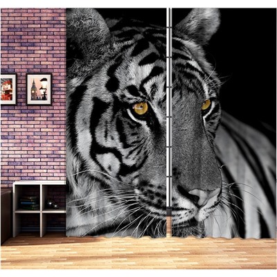 Фотошторы 3D Белый Тигр (габардин)