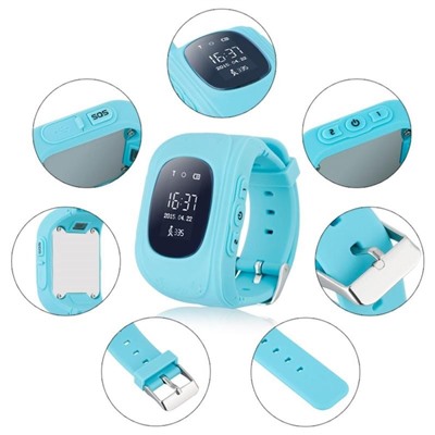 Умные детские часы с GPS Smart Baby Watch Q50, Акция! Голубой