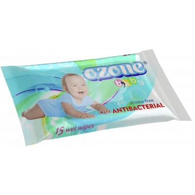 Салфетки влажные Ozone Антибактериальные для детей Календула и витамин Е, 15 шт