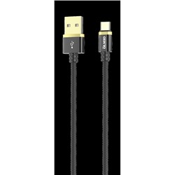 Кабель DELUXE, USB 2.0 - Type-C, 1м, 2.1A, черный, OLMIO