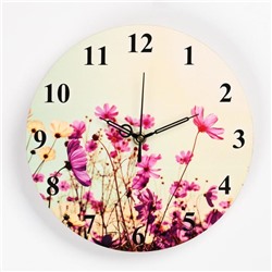 Часы настенные, серия: Цветы, "Полевые цветы", плавный ход, 23.5 х 23.5 см