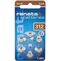 Батарейка Renata ZA312 для слуховых аппаратов
