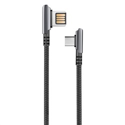 Кабель HANDY, USB 2.0 - Type-C, 1.2м, 2.1A, черный, OLMIO