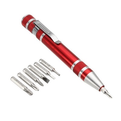 Карманная отвертка в виде ручки 8 in 1 Precision Pocket Screwdriver, Акция! Чёрный