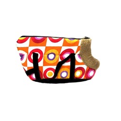 Сумка-переноска для собак с меховой отделкой и узором Цветные кружочки, Акция!