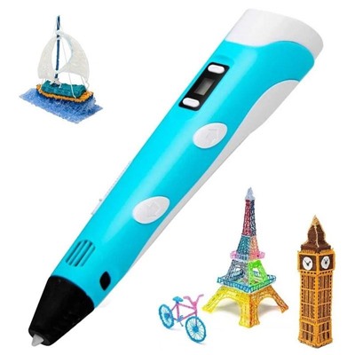 3D ручка c LCD дисплеем 3D Pen 2, Акция! Бирюзовый