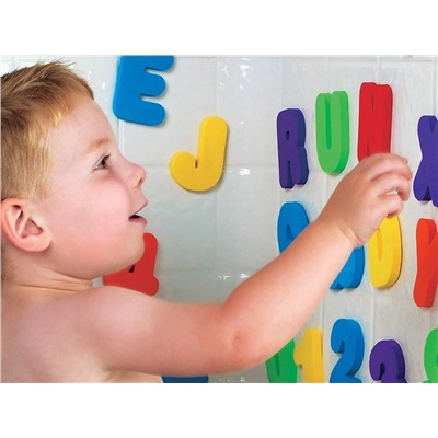Игрушка в ванную «Буквы и цифры» 36 элементов