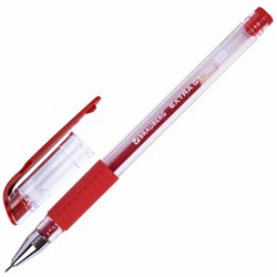 Ручка гелевая с грипом BRAUBERG «EXTRA GT NEEDLE», КРАСНАЯ, игольчатый узел 0,5 мм, линия 0,35 мм, 143921
