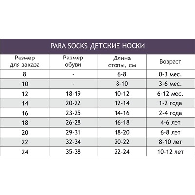 Para socks, Носки детские Para socks