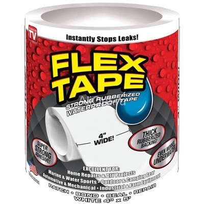 Сверхсильная клейкая лента Flex Tape 4" (10х152 см), Акция! Белый