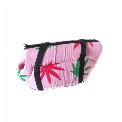 Мягкая сумка-переноска для собак Листья, 36х24х20 см, Акция! Розовый