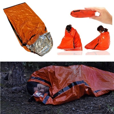 Аварийный спальный мешок-палатка из полиэтилена, 91х213 см, Акция!