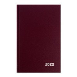 Ежедневник датированный 2022 г, А5, 168 листов, бумвинил, бордовый