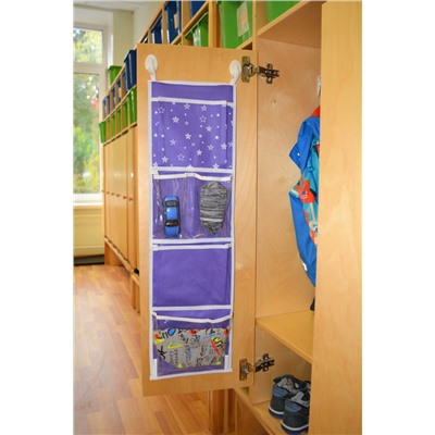 Кармашки для шкафчика, 5 отделений, фиолетовый, 72*20 см