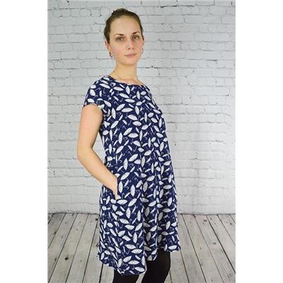 Платье для беременных Зонтики - синее