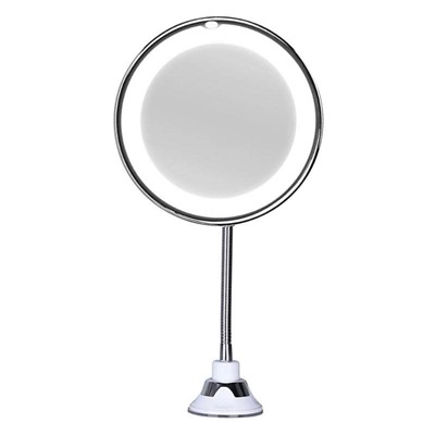 Косметическое зеркало на вакуумной присоске и подсветкой My Fold Jin Ge Mirror, Акция! Белый