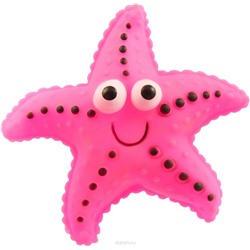 Виниловая игрушка-пищалка для собак Морская Звезда, 12 см, Акция! Розовый