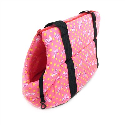 Мягкая сумка-переноска для собак, 36х24х20 см, Акция! Розовый в горох