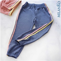 Лёгкие  спортивные брюки для девочек MilanKo BS-0405 Синие/100