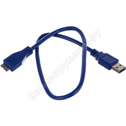Кабель Cablexpert USB 3.0 Pro, AM/microBM, 9P, 50см, экран синий CCP-mUSB3-AMBM-0.5M