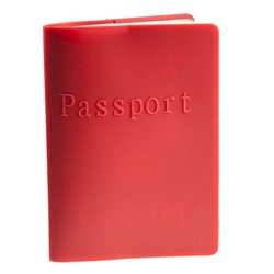 Силиконовая обложка для паспорта красная