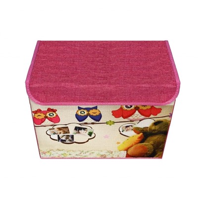 Складной короб для хранения игрушек Домик с совушками, 42×32×34 см, Акция! Совушки на скворечниках