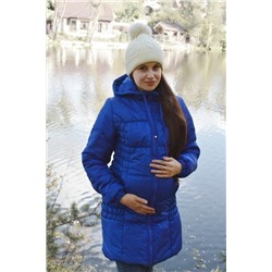 Удлиненная зимняя куртка для беременных Д-2 В - синяя, размер 42