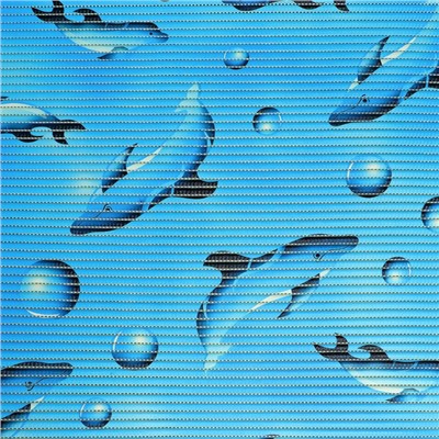 Коврик для ванной комнаты «Дельфины», 1,3×15 м, ПВХ, цвет голубой