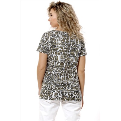 NSD стиль, Женская футболка цвета хаки с абстрактным принтом