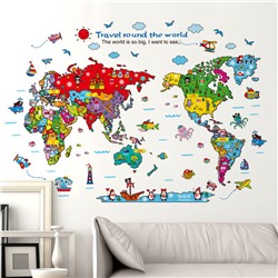 Наклейка многоразовая интерьерная «Путешествие по миру»