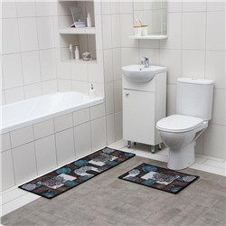 Набор ковриков для ванны и туалета Доляна «Цвета», 2 шт: 40×60, 45×120 см