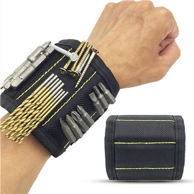 Строительный магнитный браслет Magnetic Wristband (5 магнитов), Акция! Чёрный