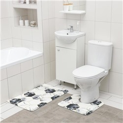 Набор ковриков для ванной и туалета SAVANNA «Мраморные грани», 2 шт: 50×80 см, 40×50 см