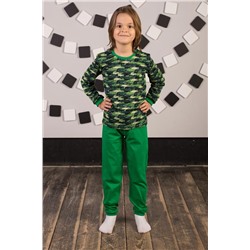Пижама детская "Крокодил Дил" (кулирка) зеленый
