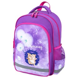 Рюкзак ПИФАГОР SCHOOL для начальной школы, "Hedgehog", 38x28х14 см, 270655