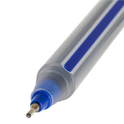 Ручка шариковая масляная STAFF "Basic", СИНЯЯ, корпус матовый, игольчатый узел 0,6 мм, линия письма 0,3 мм, 143021