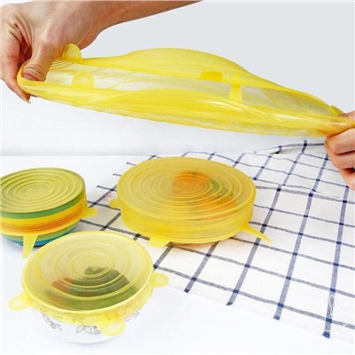 Набор силиконовых крышек Silicone Sealing Lids, 6 шт, Акция! Синий