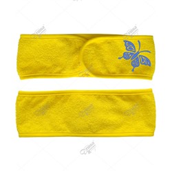 Желтая махровая повязка с вышивкой