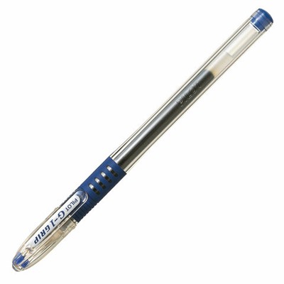 Ручка гелевая с грипом PILOT "G-1 Grip", СИНЯЯ, корпус прозрачный, узел 0,5 мм, линия письма 0,3 мм, BLGP-G1-5, 140200