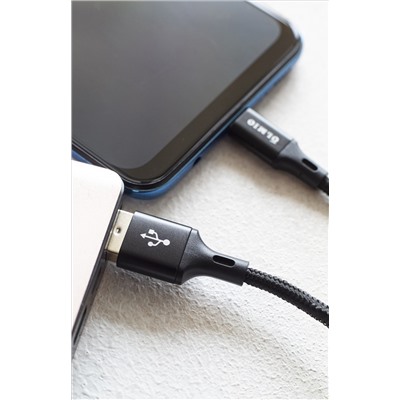 Кабель BASIC, USB 2.0 - Type-C, 1.2м, 2.1A, черный, OLMIO
